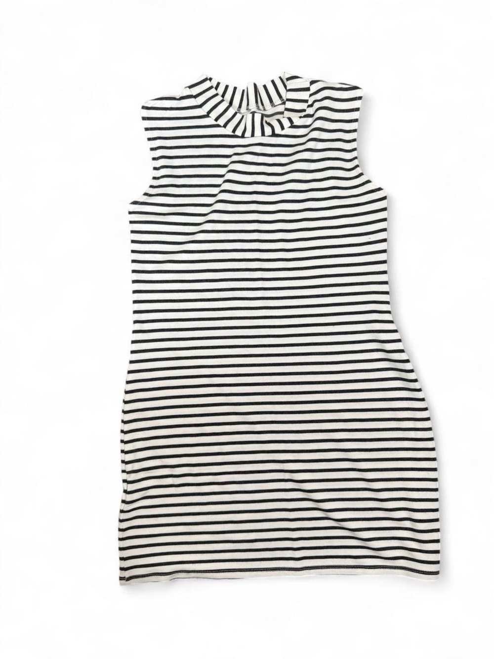 Roberta Oaks Hawaii High Neck Beachy Party Striped Bodycon Zip Up Dress